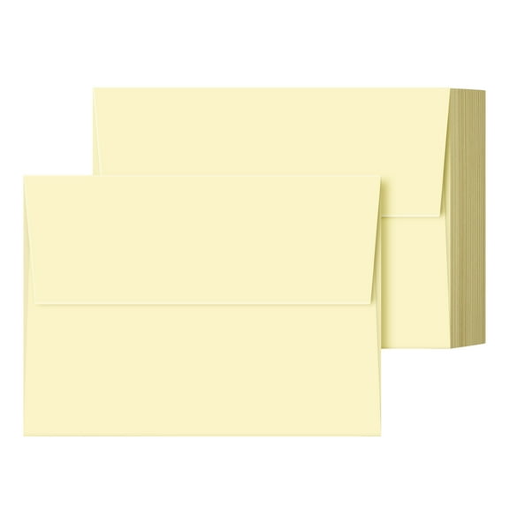 A6 Cream Envelopes – Fits 4.5" x 6" Greeting Cards, Wedding Invitations, Photos, Announcements – 28lb Bond, 70lb Text, 105 GSM – 4 3/4" x 6 1/2" – 100 per Pack