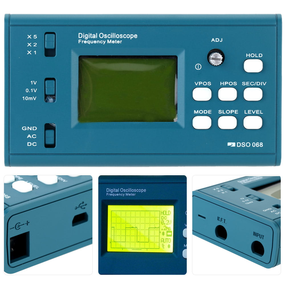 Ti Jeg accepterer det dart LCD Digital Storage Oscilloscope/Frequency Meter DIY Kit with Professional  BNC Probe USB Interface DSO 20MSa/s 3MHz - Walmart.com