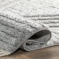 thumbnail image 4 of nuLOOM Risette Geometric Shag Tassel Area Rug, 3' x 5', Light Grey, 4 of 9