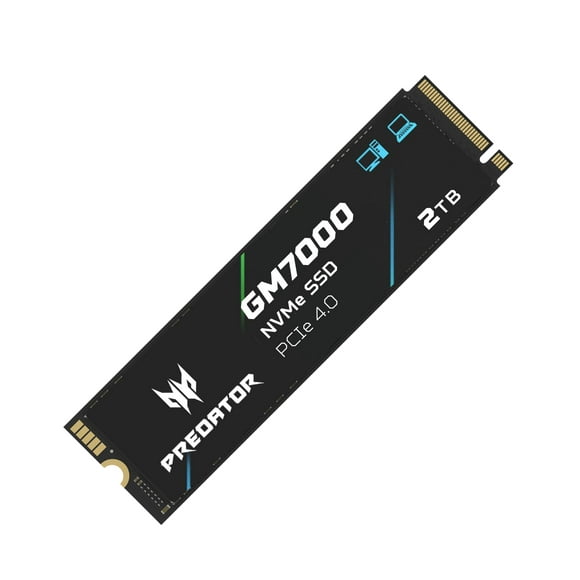 Predator M.2 SSD 2TB GM7000 with DRAM Cache NVMe 1.4 2280 PCIe Gen4×4 Ultra high Speed (Maximum Read: 7400MB/s, max Write: 6700MB/s) 3D NAND TLC Internal SS