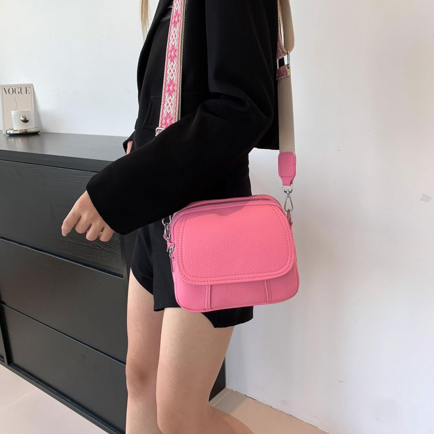 Crossbody Bags for Women,Small Crossbody Purse with Adjustable Shoulder Strap,Vegan Leather Small Handbags for Women
