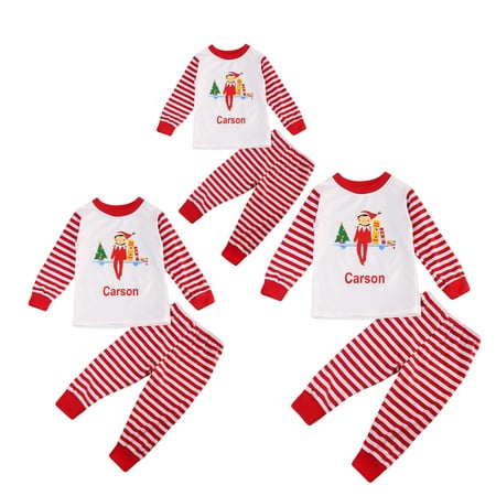 

Winter Warm Kid Adult Family Matching Christmas Cute Santa Letter Printing Pajamas Sets Sleepwear
