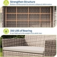 thumbnail image 3 of 4-Piece Patio Furniture Set, Rattan Outdoor Furniture with Upholstered Sofa, 2 Chairs & Coffee Table, Modern Conversation Bistro Set for Garden Backyard Porch (Grey), 3 of 5