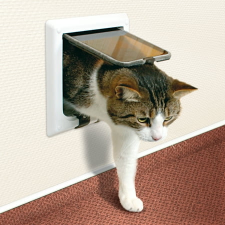 Trixie Pet 4-Way Cat Door with Tunnel (Best Cat Door For Exterior Wall)