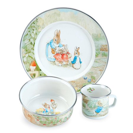 Enamelware Set - Beatrix Potter Enamelware Dish Set, 3-Piece set