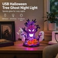 thumbnail image 5 of Animated Ghost Seesaw Halloween Night Light, Spooky Haunted Tree Pumpkin LED Wall Plug Decor, Quiet Moving Ghost Halloween Nightlight, USB Type, 5 of 7