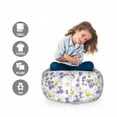 thumbnail image 2 of Floral Storage Toy Bag Chair, Blossoming Chamomile Wild Flower Summer Background Spring Natural Pattern, Stuffed Animal Organizer Washable Bag, Large Size, White Yellow Purple, by Ambesonne, 2 of 3