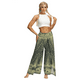 thumbnail image 4 of Pantalones de yoga de cintura alta con estampado y pierna ancha, pantalones de moda con pierna recta dividida para mujer, pantalones de pierna ancha, 4 of 6
