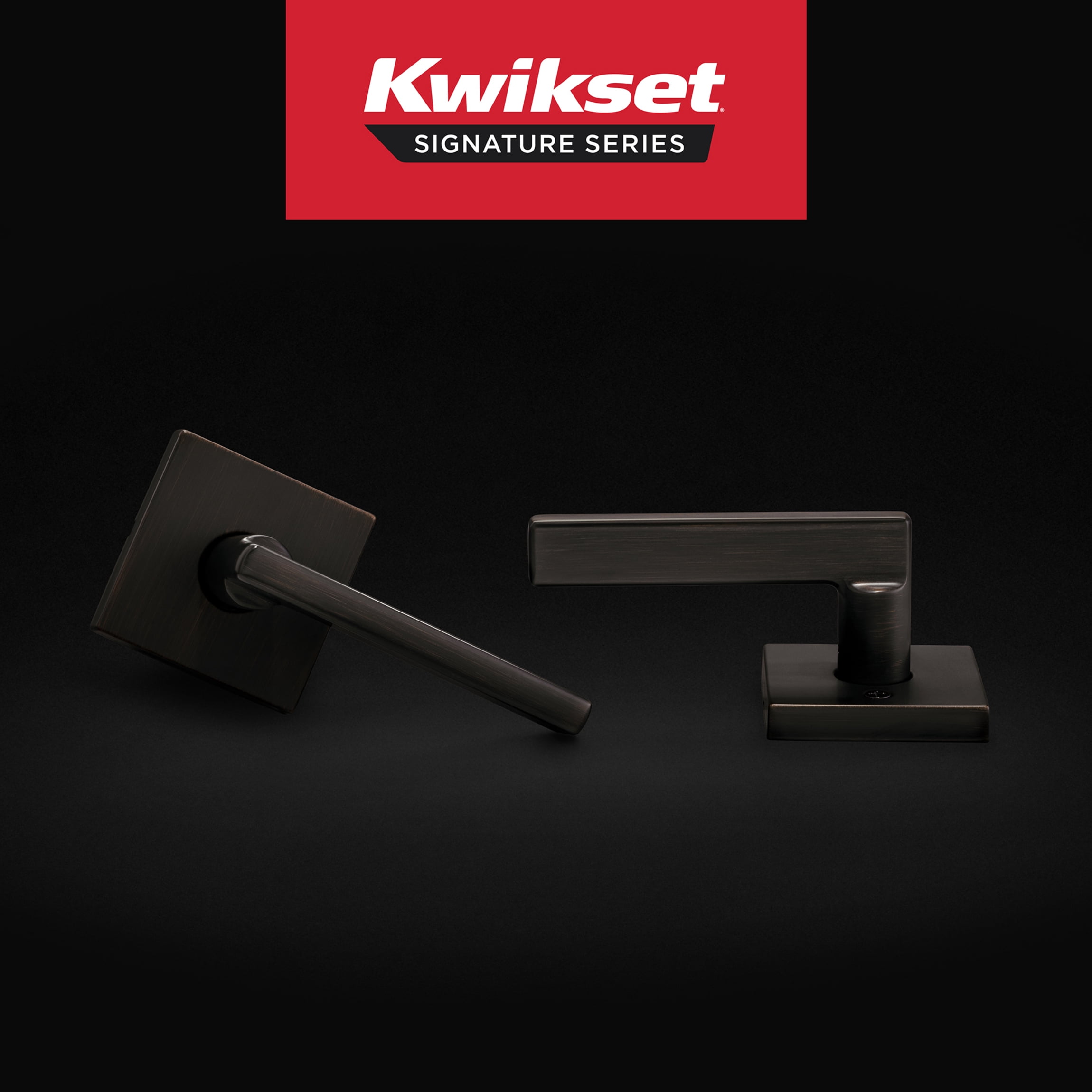Kwikset Halifax Square Passage Lever Doorknob Venetian Bronze