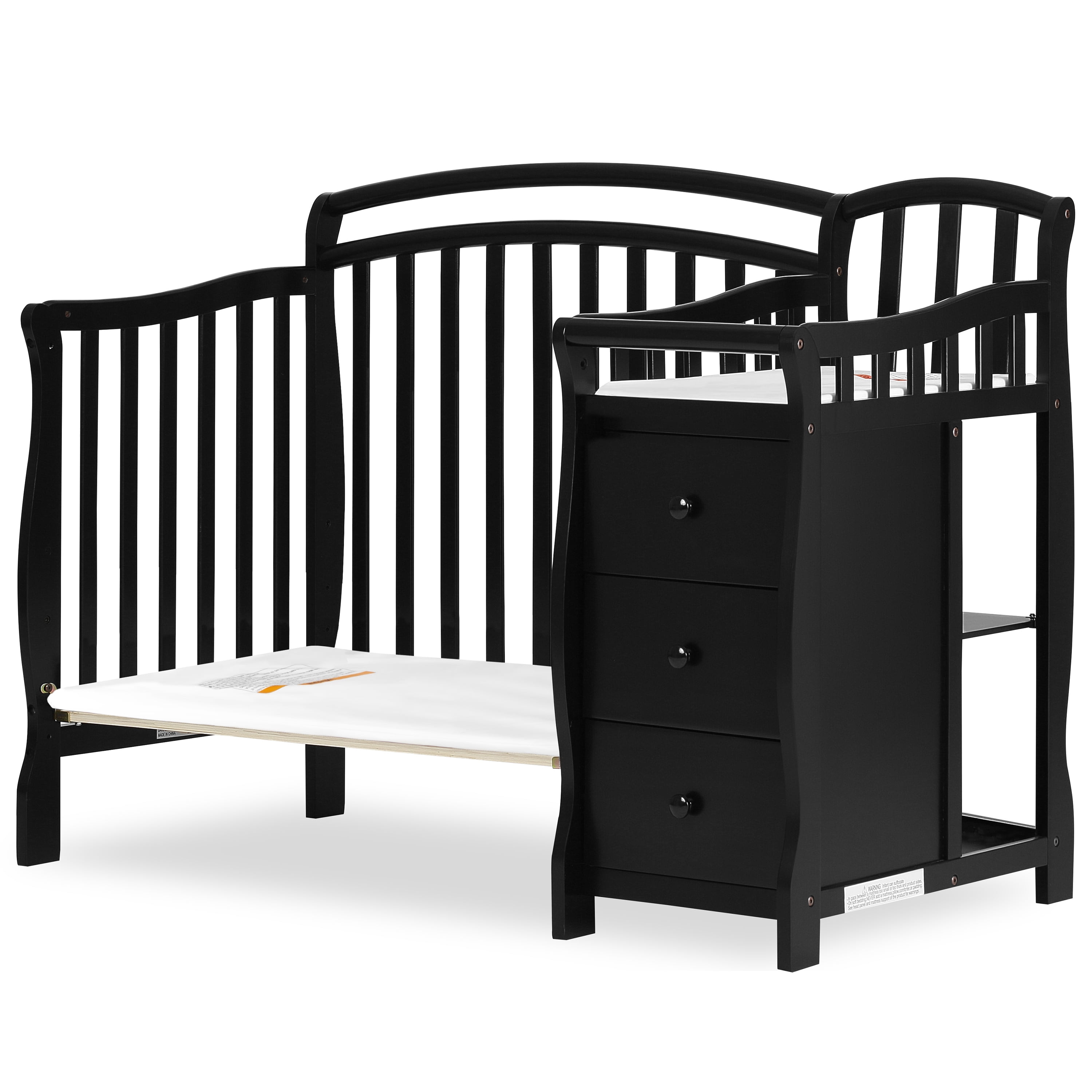 Dream On Me Casco 3 In 1 Mini Crib and Changing Table Conversion Post, Black