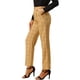 thumbnail image 4 of Pantalones largos rectos de cintura elástica con botones y cremallera de cuadros para mujer Inspire Chic M Caqui oscuro, 4 of 8