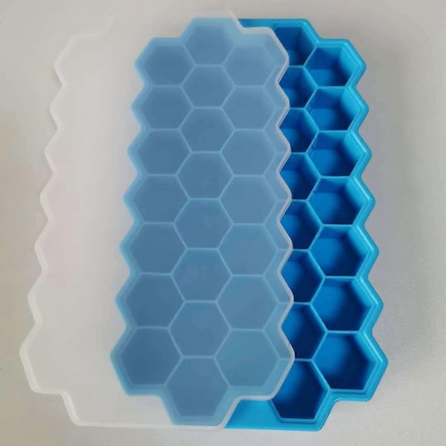 Molde de silicona para hielo, bandeja para cubitos de gelatina y pudín, 37 rejillas, para hacer hielo en forma de panal