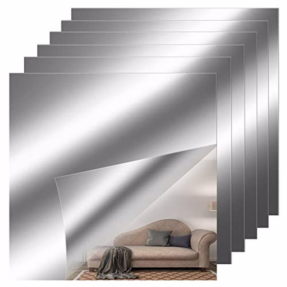 Xingzhi 6pcs Self Adhesive Mirror Tiles Instantly Brighten Any Room With Mirrored