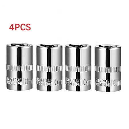 

BAMILL 4pcs 1/4-inch Drive 10mm Shallow Socket Repair Tool for DIY Automotive Repairs