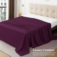 thumbnail image 5 of Couture Charm Emperor ( 110x114 ) Size 1 Piece Flat/Top Sheet Only - Extra Soft Egyptian Cotton 1000 Thread Count Hotel Quality (Solid, Plum), 5 of 6