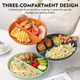 thumbnail image 4 of GIRACOA Divided Plates for Adults – 8 Pcs 9-Inch Reusable Wheat Straw Plates, 3-Compartment Food Separator Dinner Plates, 4 of 7