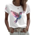 thumbnail image 3 of Mfakffe Breast Cancer Shirts for Women Breast Cancer Awareness Crew Neck Short Sleeve T-Shirt Hummingbird Pink Ribbon Graphic Loose Tee, 3 of 5