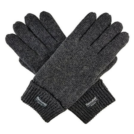 

Bruceriver Men Pure Wool Knitted Gloves with Thinsulate Lining Size L/XL (Anthra)