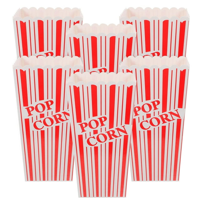 Milisten 6Pcs Paper Popcorn Boxes Disposable Snack Containers with Wide Open Shape for Celebrations