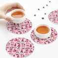 thumbnail image 7 of Pofeuu Garden Gnomes Print Leather Coasters Set of 6, Round Cups Mugs Mat Pad for Home Kitchen Heat Resistant Drink Coasters,Round Shape, 7 of 7