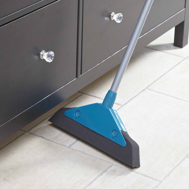 Leifheit Wide Foam Broom, Turquoise