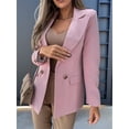 thumbnail image 4 of Women'S Long Sleeve Blazer Jacket, Casual Double Breasted Lapel Coat for Office Work & Holiday Outfits Pink XL, 4 of 8