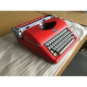 Royal Classic Manual Metal Typewriter Machine with Storage Case, Red