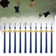 thumbnail image 1 of 10x 2023 Gorro de graduación Borlas con 2023 Aureate Charm Sombrero de graduación de 15 pulgadas de largo Decoraciones de borlas Color único para Azul Macarena Borlas de gorra de graduación, 1 of 8