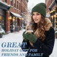 thumbnail image 4 of Beanie and Touchscreen Gloves Set for Women Men Unisex Winter Knitted Hat Skull Cap Warm Gloves with Knit Fleece Lined, 4 of 5
