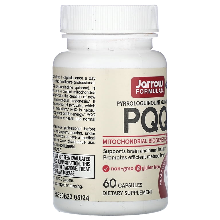 Jarrow Formulas PQQ 20mg Capsules, Supports Heart and Cognitive Function,  60 Count