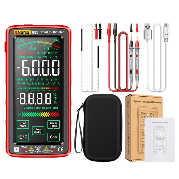 ANENG ANENG 683 6000 Counts Large Touch Screen Digital Multimeter Smart Anti-burn Rechargeable Universal Meter VA