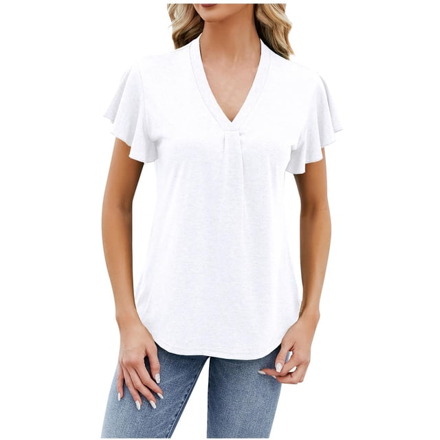 Hauts de Mode pour Femmes Imprimé Manches Courtes Blouse Col Rond T-Shirt Amusant