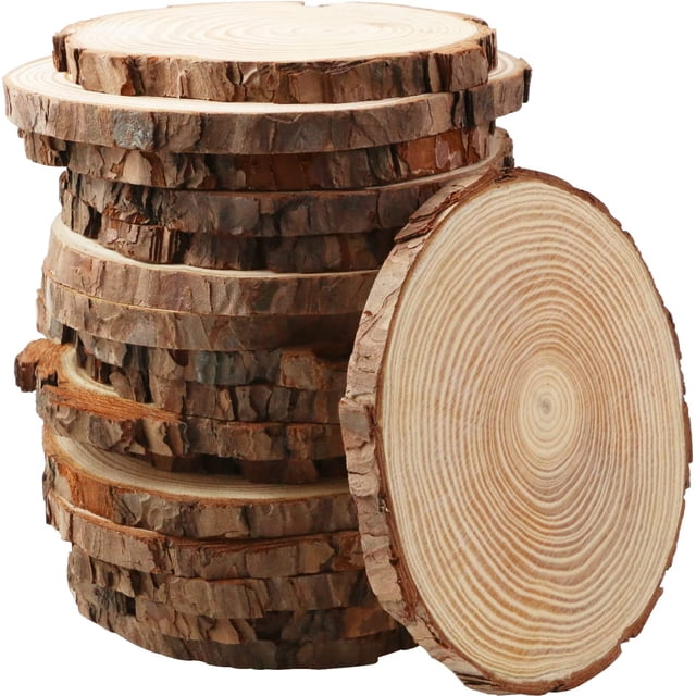 20 rodajas de madera sin terminar TUNC para centros de mesa de 5,1 a 5,5 pulgadas