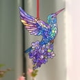 thumbnail image 6 of Hummingbird Suncatcher Window Hanging,Colorful Flower Sun Catcher Pendant Light Catching Prism Decor,Stained Glass Style Ornament for Home Window Garden Patio Porch Decor Gift for Bird Lovers-B, 6 of 7