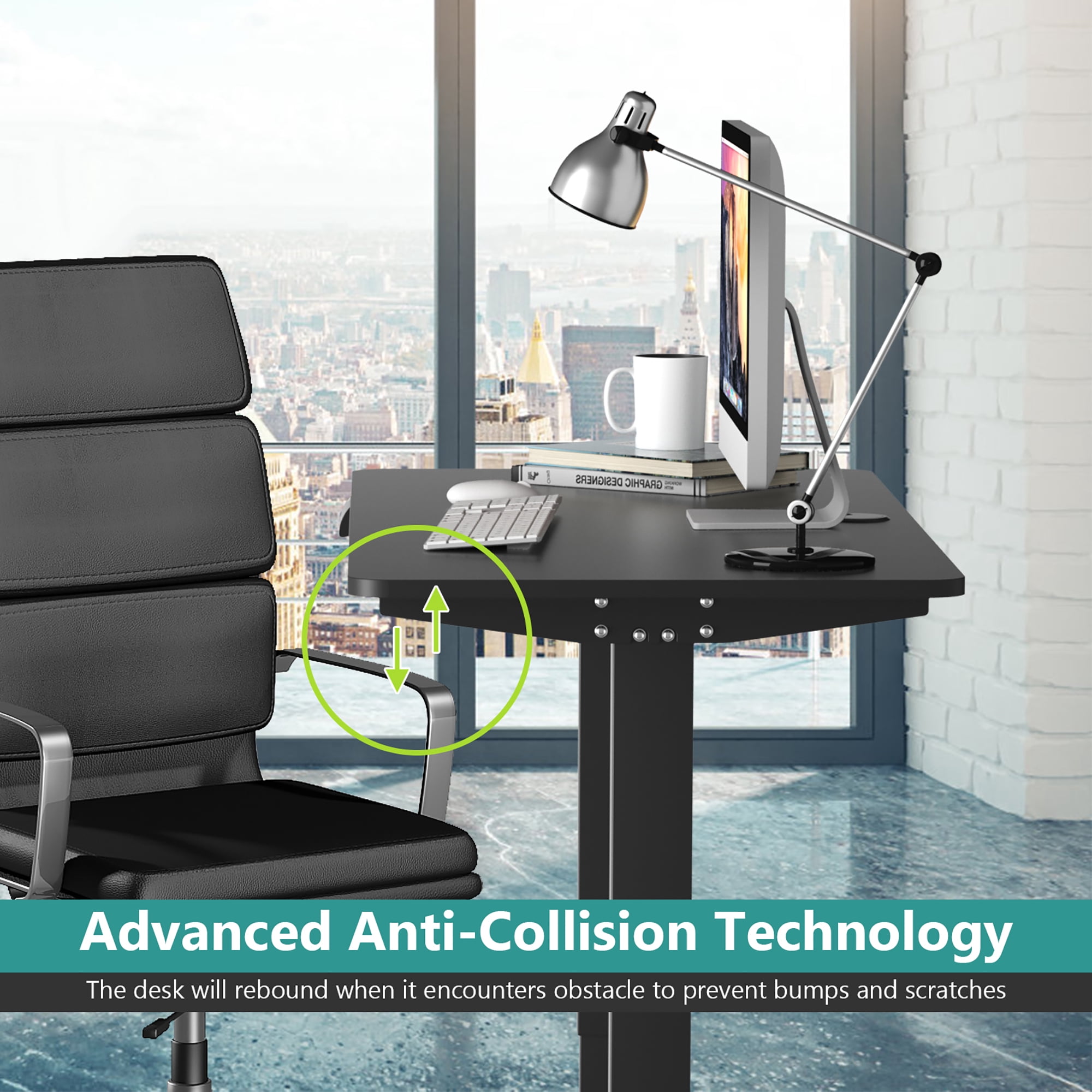 Costway Electric Adjustable Standing Desk Stand up Workstation w/Control Black