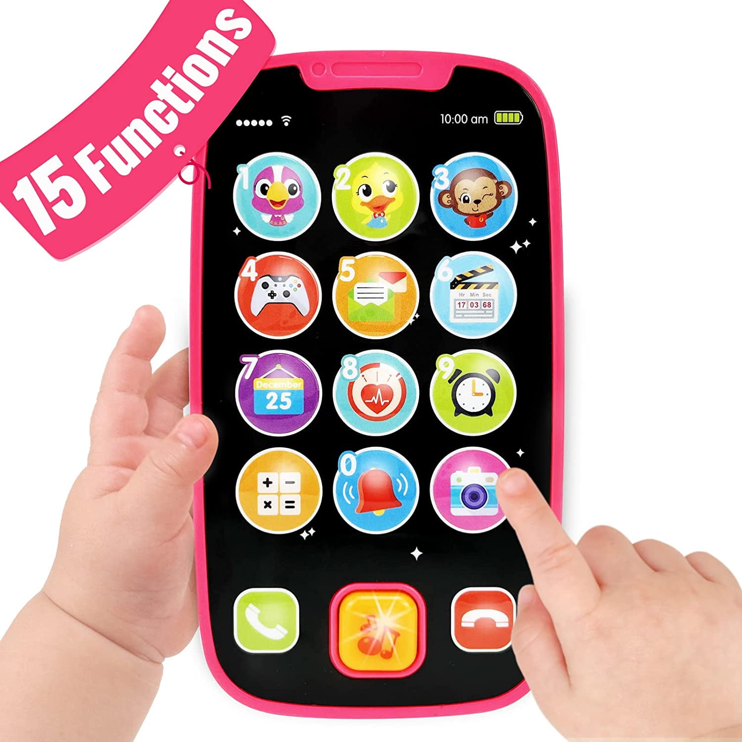 Yerloa Baby Cell Phone Toys for 1 Year Old Girl Gifts Baby Toys 12-18 Months My First Learning Baby Phone Toy Lights Music Play Kids Phone for Babies Toddlers Baby Girl Toys Learning Educational Gift