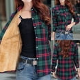 thumbnail image 7 of Edvintorg Women's Plaid Jacket Winter Plush Warm Thicken Red Plaid Print Button Woolen Jacket Fashion Boyfriend Coats Outwear, 7 of 7