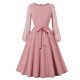 thumbnail image 1 of Vestidos Para Mujer Vestidos Casuales Manga Larga Cuello Redondo Color Sólido Costura de Malla Cordón Vestido Con Dobladillo Suelto Odeerbi ODB134488, 1 of 5
