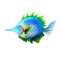 Apmemiss Clearance Metal Fish Wall Art Decor Beach themed Bathroom Wall Art Decor, themed Wall Decorations for Garden Swimming Pool Home Bathroom Kitchen Bedroom Living Room