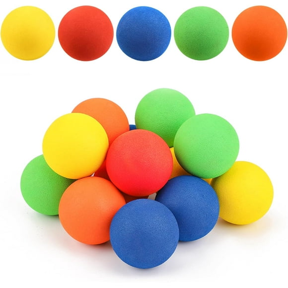 HAHADAXA 10pcs Knee Hockey Balls Foam, Mini Hockey Practice Soft Balls for Kids Indoor Hockey Training Floor Balls Colorful Soft Foam Ball Sports Assorted Colors for Mini Stick Nets Party, 2