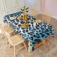thumbnail image 5 of Blue Leopard Print Rectangle Tablecloth 60"x102",Waterproof Polyester Rectangle Table Cloth, Wipeable Spillproof Polyester Tablecloth for Dining, Camping, Indoor and Outdoor, 5 of 6
