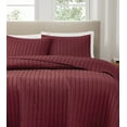 thumbnail image 3 of Brooklyn Loom Classic Solid 100% Cotton 200 Thread Count Percale Burgundy 2-Piece Twin Quilt Set, Solid Casual themed, Adult Bedding, OEKO-TEX Certified, 3 of 10