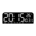 thumbnail image 1 of Reloj de pared digital grande Reloj de pared grande moderno con fecha Temperatura y temporizador Blanco, 1 of 9
