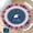 4th of July - American Stripes, variant on He Is Risen Easter Round Fitted Tablecloth with Elastic Religious Wreath Circle Table Cloth for 40-44" Tables Reusable Wipeable Rose Floral Christian Table Cover for Party Picnic Outdoor Decor