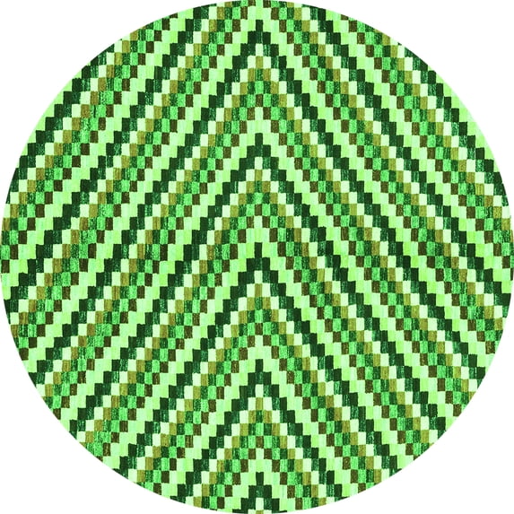 Ahgly Company Indoor Round Abstract Green Modern Area Rugs, 7' Round