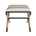 thumbnail image 2 of Linon Brewster Indoor Stool Ottoman, Black and Neutral, 2 of 12