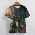 thumbnail image 3 of The Little Boy And Rose on Planet in Night Women's Short Sleeve T-Shirt Crew Neck Casual Summer Trendy Loose Fit Tops, 3 of 6