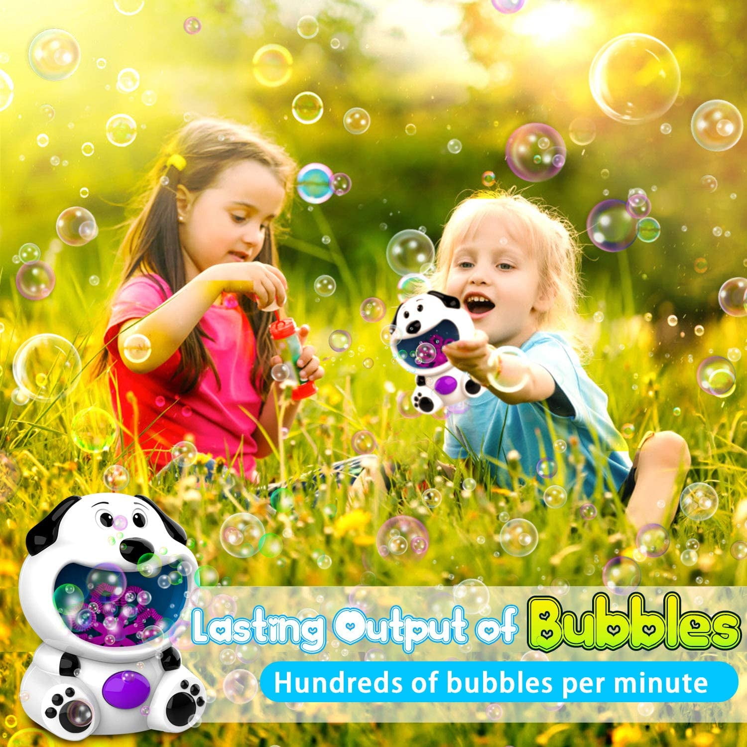 Dog Shaped Bubble Machine, Automatic Bubble Blower for Kids Bubble Toy for Birthdays and