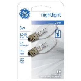 

3PC GE Lighting GE Lighting 27979 5 Watt Night Light Bulb C7 Clear Candelabra Base 2 Pack