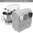 thumbnail image 2 of Baroque Stand Mixer Cover, Repeating Flower Bouquet Inspired Motifs on Plain Backdrop Illustration, Kitchen Appliance Organizer Bag Cover with Pockets, 5 Quarts, White and Pale Grey, by Ambesonne, 2 of 4